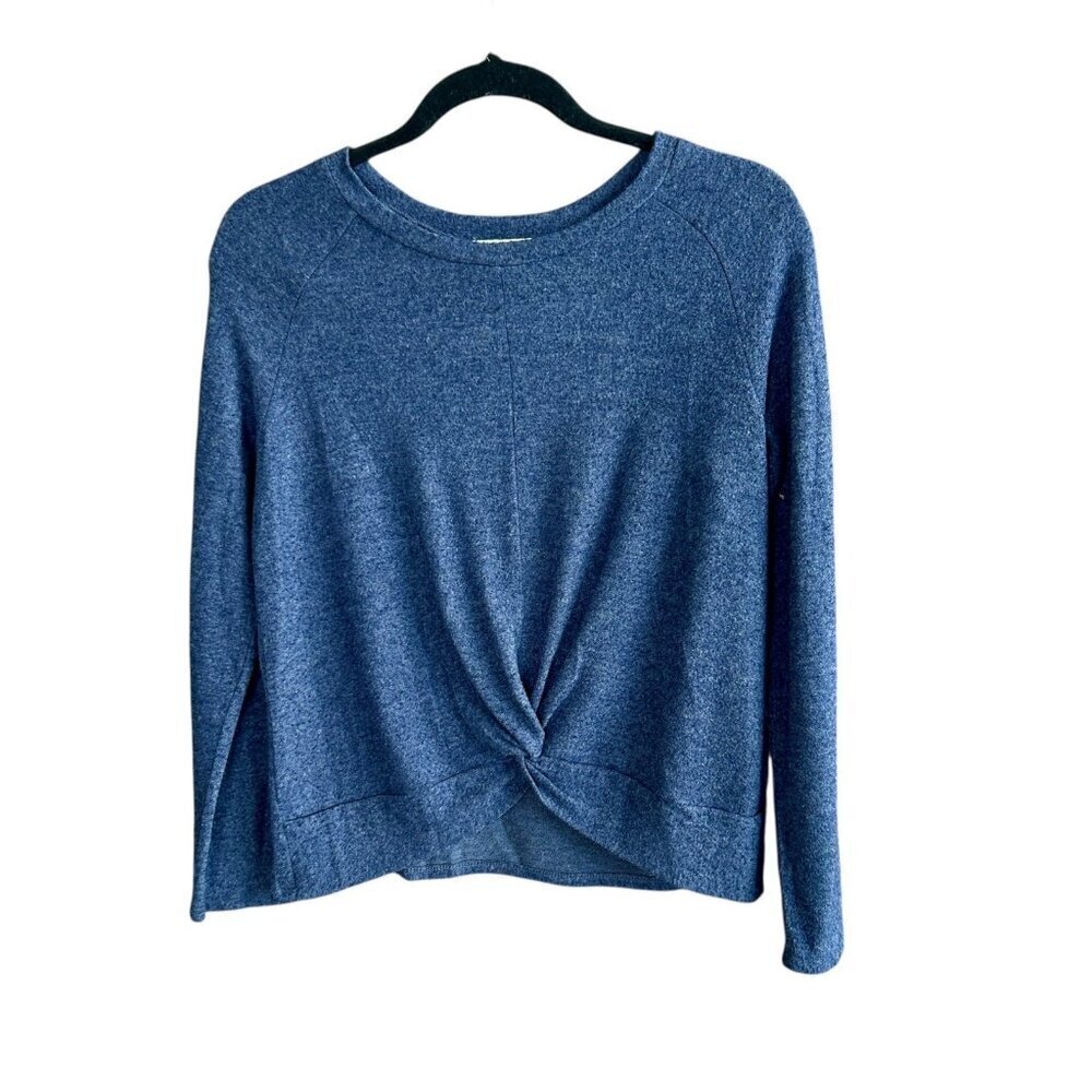 Socialite Slate Blue Twist Front Casual Long Sleeve Top Size XS